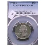 1988 S PCGS PF69DC WASHINGTON QUARTER