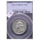 1961 PCGS PF67CAM WASHINGTON QUARTER