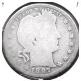 1897 S BARBER QUARTER G