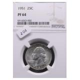 1951 NGC PF64 WASHINGTON QUARTER