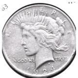 1924 PEACE DOLLAR XF