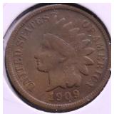 1909 S INDIAN HEAD CENT VF