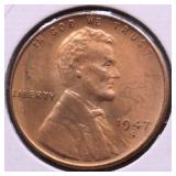 1947 S GEM RED LINCOLN CENT