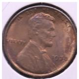 1938 GEM RB LINCOLN CENT