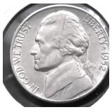 1952 S JEFFERSON NICKEL AU