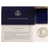 PROOF CONSTITUTION SILVER DOLLAR W BOX PAPERS
