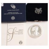 2021 PROOF SILVER EAGLE W BOX PAPERS