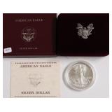 1990 SILVER EAGLE W BOX PAPERS