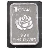 1 GRAM .999 SILVER ORUND