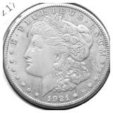 1921 MORGAN DOLLAR  VF
