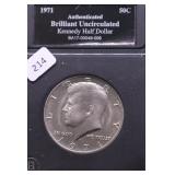1971 D GEM BU KENENDY HALF DOLLAR