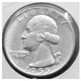 1955 D GEM BU WASHINGTON QUARTER