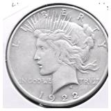 1922 S PEACE DOLLAR VF