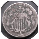 1873 SHIELD NICKEL VG