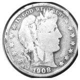 1908 BARBER HALF DOLLAR G