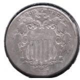 1882 SHIELD NICKEL VG