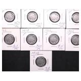 9 BUFFALO NICKELS