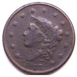 1837 LARGE CENT VF