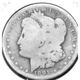 1891 O MORGAN DOLLAR AG