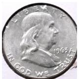 1963 GEM BU FRANKLIN HALF DOLLAR