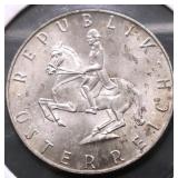 1962 AUSTRIA SILVER 5 SKILLINGS GEM