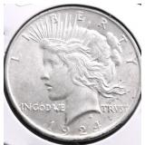 1924 PEACE DOLLAR AU