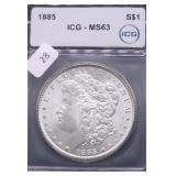 1885 ICG MS63 MORGAN DOLLAR