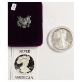 1986 PROOF SILVER EAGLE W PAPERS