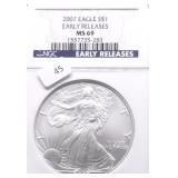 2007 NGC MS69 SILVER EAGLE