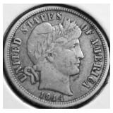 1914 D BARBER DIME XF