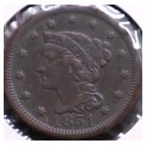 1851 LARGE CENT AU