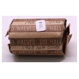 ROLL OF 40 % SILVER HALF DOLLARS