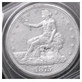 1875 S TRADE DOLLAR AU+ CHOP MARK