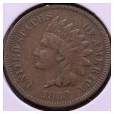 1868 INDIAN HEAD CENT VF