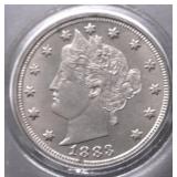 1883 GEM BU + PQ  NC V NICKEL