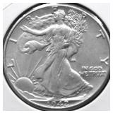 1942 WALKING HALF DOLLAR  AU