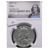 1959 NGC PF68 FRANKLIN HALF DOLLAR
