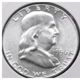 1956 GEM FBL FRANKLIN HALF DOLLAR