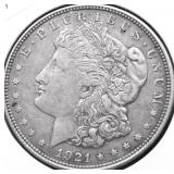 1921 MORGAN DOLLAR AU