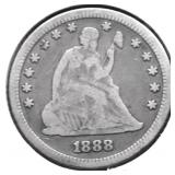 1888 S SEATED QUARTER F