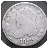 1829 HALF DIME VG