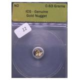 .63 GRAM GOLD NUGGET  ICG GENUINE