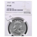 1957 NGC PF68 FRANKLIN HALF DOLLAR