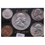 1959 D GEM BU MINT SET