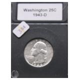 1943 D CHOICE BU WASHINGTON QUARTER