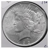 1922 CHOICE BU PEACE DOLLAR