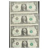 UNCUT SHEET OF DOLLARS