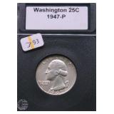 1947 GEM BU WASHINGTON QUARTER