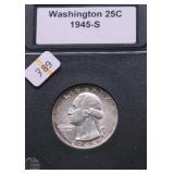 1945 S CHOICE AU WASHINGTON QUARTER
