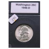 1946 D GEM BU WASHINGTON QUARTER